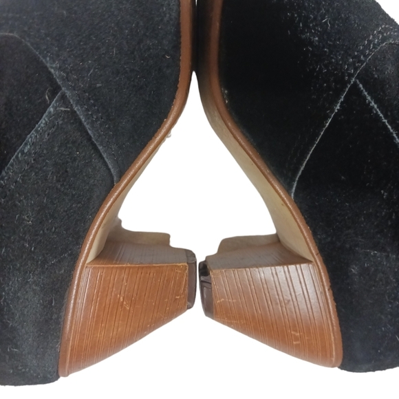 Convertable Black Suede Fold Down Ankle Boots Booties - Picture 5 of 13